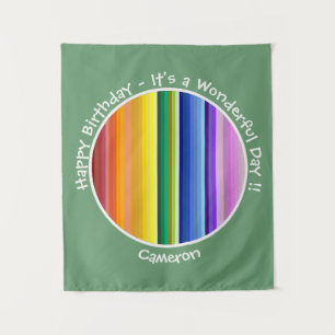 It's a Rainbow Party, Multi-Coloured Stripe Patter Tapestry