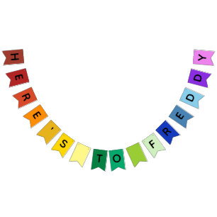 It's a Rainbow Party - Personalized Rainbow Names Bunting Flags