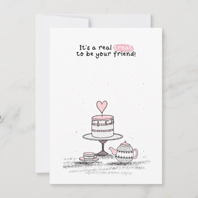 Its a real treat to be your friend Valentine's day Holiday Card (Front)