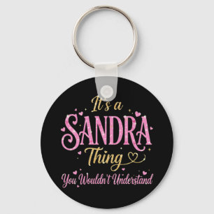 It's A Sandra Thing Pink Gold Women Gift Keychain