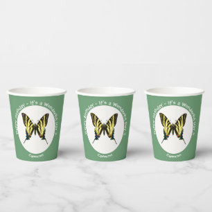 It's a Scarce Swallowtail Butterfly Birthday Party Paper Cups