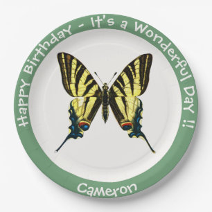 It's a Scarce Swallowtail Butterfly Birthday Party Paper Plate