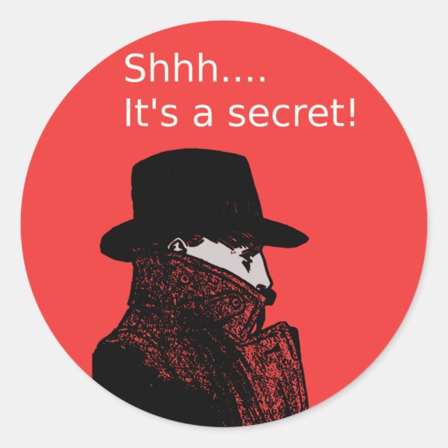 It's a Secret - Surprise Party Sticker (Front)