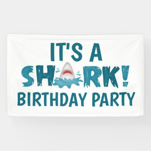 It's a SHARK Birthday Party Kid Banner