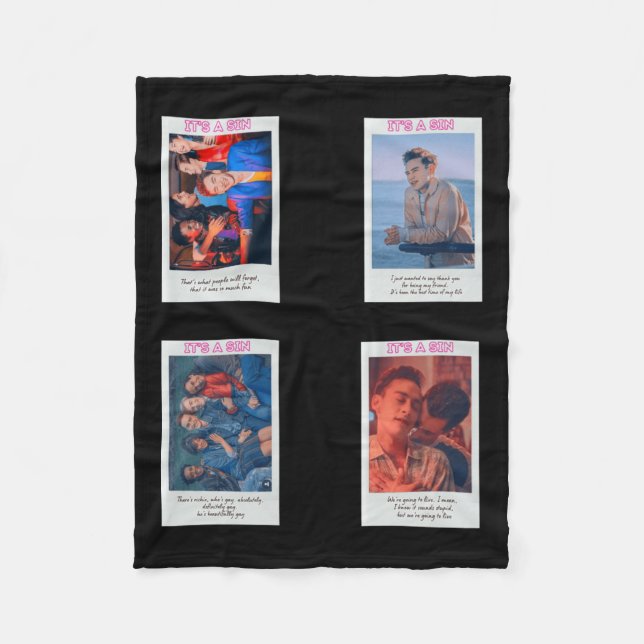 Its A Sin Set T  Fleece Blanket (Front)
