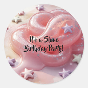 It's a Slime Birthday Party For Girl’s Classic Round Sticker