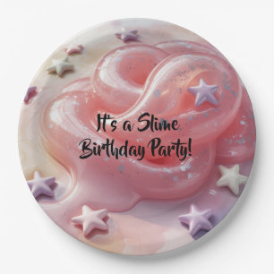 It's a Slime Birthday Party For Girl’s Paper Plate