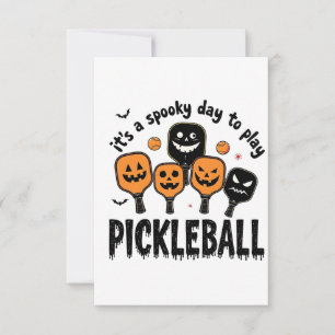 It's a Spooky Day To Play Pickleball Halloween  Thank You Card