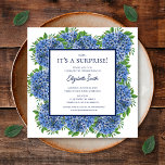 It's a Surprise 70th Birthday Party Blue Hydrangea Invitation<br><div class="desc">It's a Surprise 70th Birthday Party Blue Hydrangeas Invitation is a beautiful watercolor with blue hydrangeas and greenery. You can personalize by selecting "Personalize this template" or if you want to customize this design even further,  please select "Edit using Design tool". If you need matching items,  please contact me.</div>