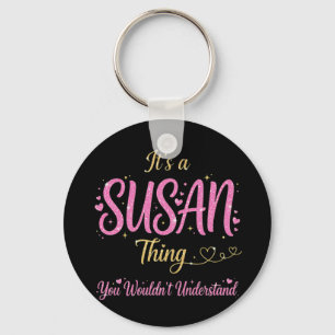 It's A Susan Thing Pink Gold Women Gift Keychain