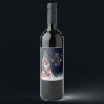 It's a Winederful Life Glam Girly Christmas Tree Wine Label<br><div class="desc">This girly and glamourous Christmas wine label will be the talk of all your friends and family. It's a unique and stylish concept for your holiday papery. It depicts faux gold glitter typography funny and cute quote saying, "It's a winederful life." It also features hand-drawn and hand-painted watercolor purses, high...</div>