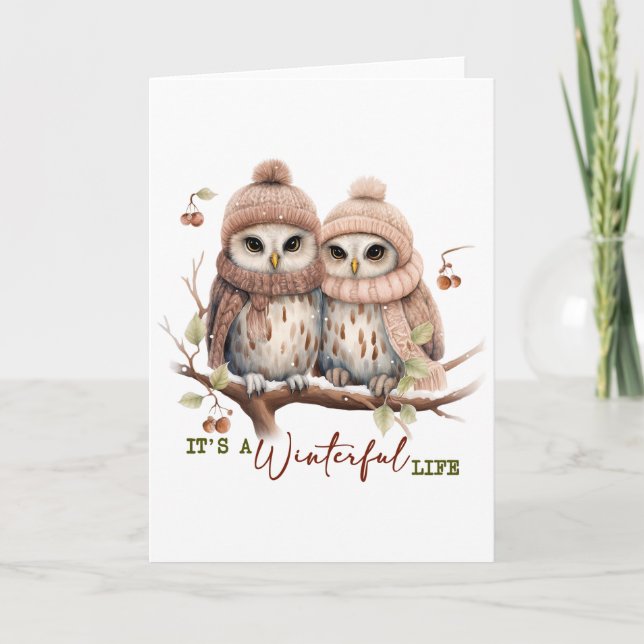 It's a Winterful Life Holiday Owl BLANK  (Front)