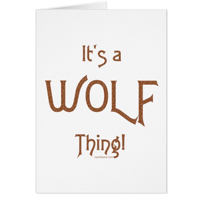 It's a Wolf Thing! (Front)
