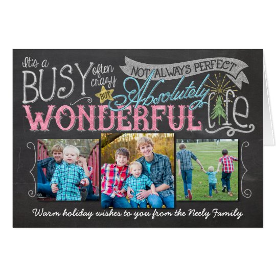 It's a Wonderful Life Chalkboard Holiday Card