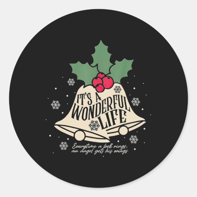 It's A Wonderful Life Everytime A Bell Rings Chris Classic Round Sticker (Front)