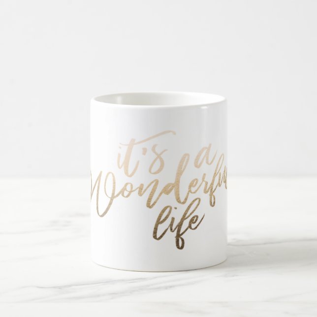 it's a Wonderful life Gold Foil Christmas Coffee Mug (Center)