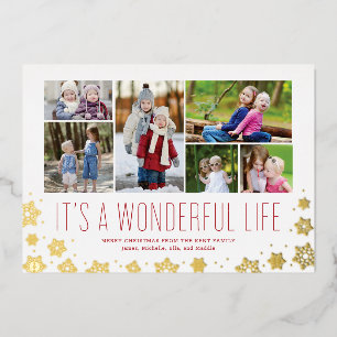 It's a Wonderful Life MultiPhoto Foil Holiday Card
