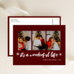 It's A Wonderful Life Red Christmas Photo Collage Holiday Postcard<br><div class="desc">It's A Wonderful Life Red Christmas Photo Collage Holiday Postcard. Send Holiday Greetings to your loved ones with this festive and Modern Holiday Card. All the texts are pre-arranged for you to personalize easily and quickly with your own details. Happy Holidays!</div>