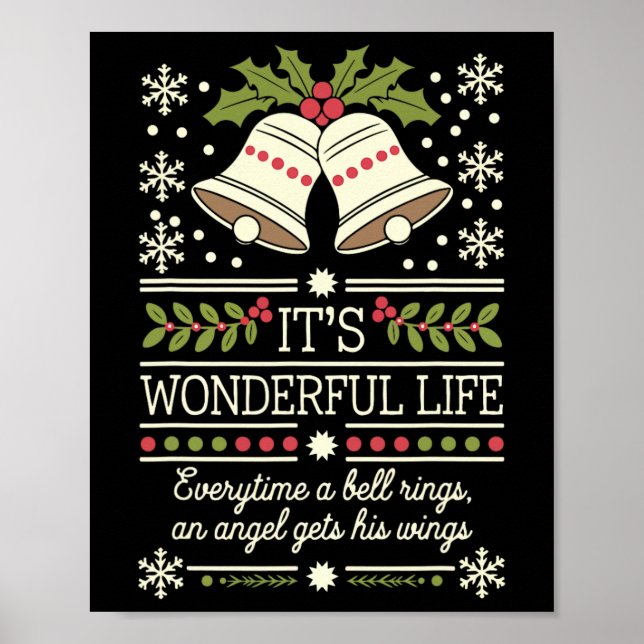It's A Wonderful Life Shirt Everytime A Bell Rings Poster (Front)