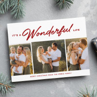 It's a wonderful life three photo red Christmas