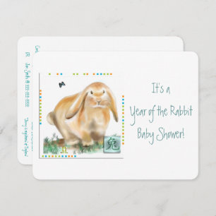 It's a Year of the Rabbit Baby Shower! Invitation