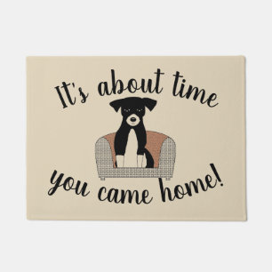 It's About Time Waiting Dog Doormat