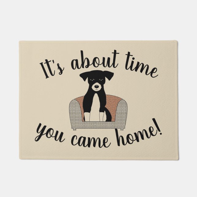 It's About Time Waiting Dog Doormat (Front)