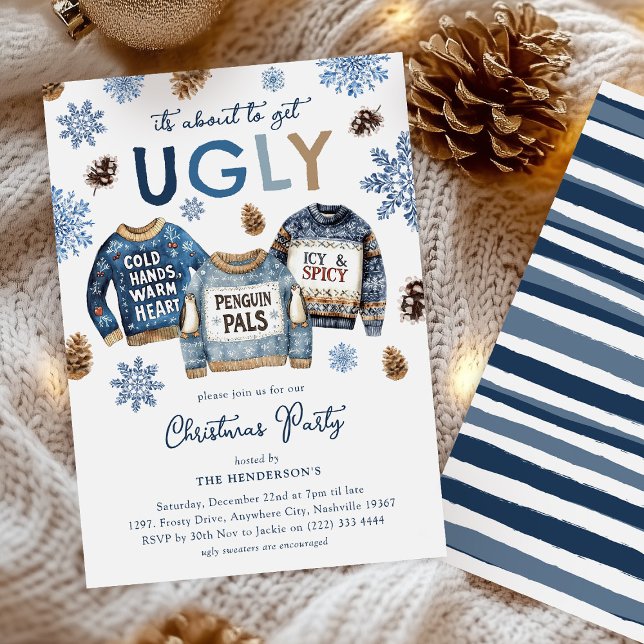 It's about to get Ugly! Funny Christmas Party Invitation (Creator Uploaded)