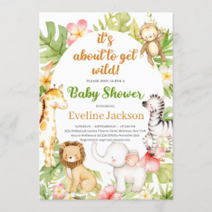 It's About To Get Wild Baby Shower Invitation