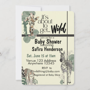 It's About to Get Wild, Safari Baby Shower Invitation