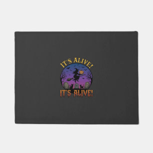 Its Alive Halloween Witch Pumpkin Black Cat Tombst Doormat