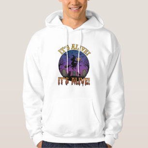 Its Alive Halloween Witch Pumpkin Black Cat Tombst Hoodie