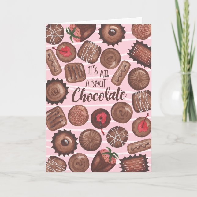 It's All About Chocolate Card -Customize Greeting (Front)
