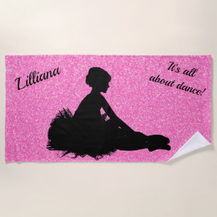 It's All About Dance! Glitter Beach Towel