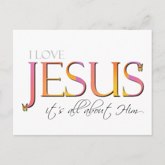 It's All About Him Postcards (Front)