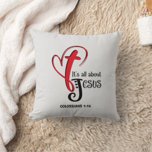 IT'S ALL ABOUT JESUS Christian Easter Throw Pillow