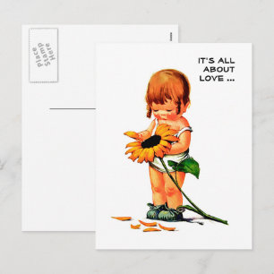 It's all about love. Vintage Art Valentine's Day Holiday Postcard