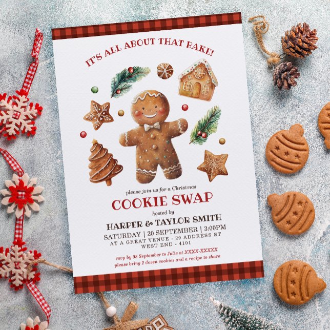 It's All About That Bake Cookie Swap  Invitation (It's all about the bake!)