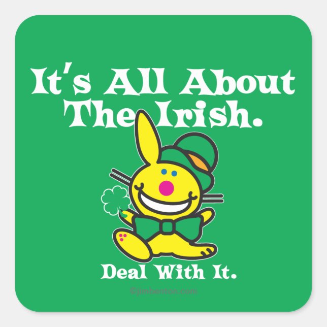 It's All About The Irish (green) Square Sticker (Front)