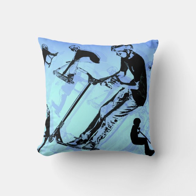 It's All About The Scooter! - Scooter Tricks Throw Pillow (Front)