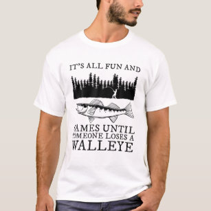 Mens Retro Walleye Fishing T-Shirt