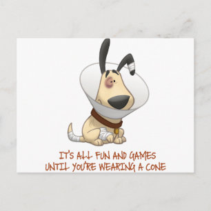 It's All Fun and Games Until You're Wearing A Cone Postcard