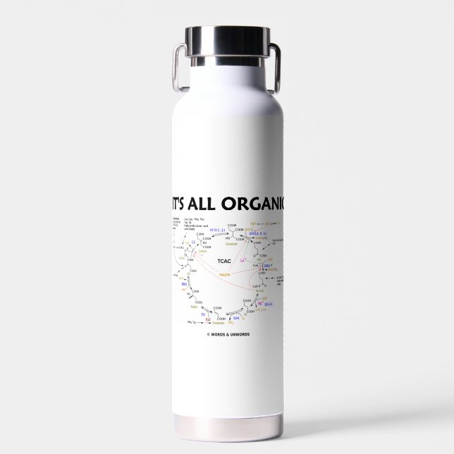 It's All Organic Krebs Cycle Citric Acid Cycle Water Bottle (Front)