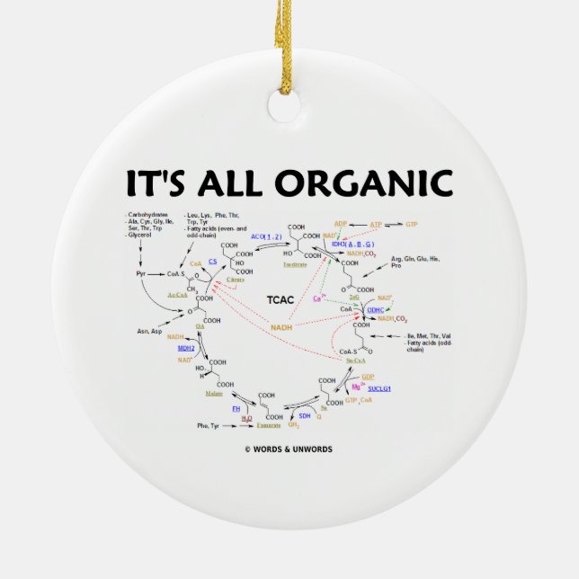 It's All Organic (Krebs Cycle Humour) Ceramic Ornament (Back)