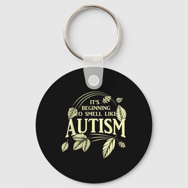 It's Almost Autism Funny Autistic Thanksgiving Aut Keychain (Front)
