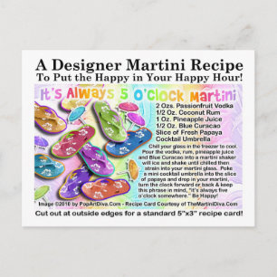 It's Always 5 O'Clock Tropical Martini Recipe Card