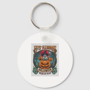 Its Always Halloween Inside Head Pumpkin Ghost Sna Keychain