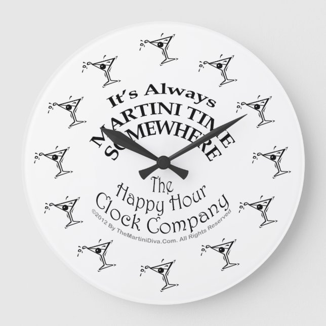 IT'S ALWAYS MARTINI TIME SOMEWHERE WALL CLOCK (Front)