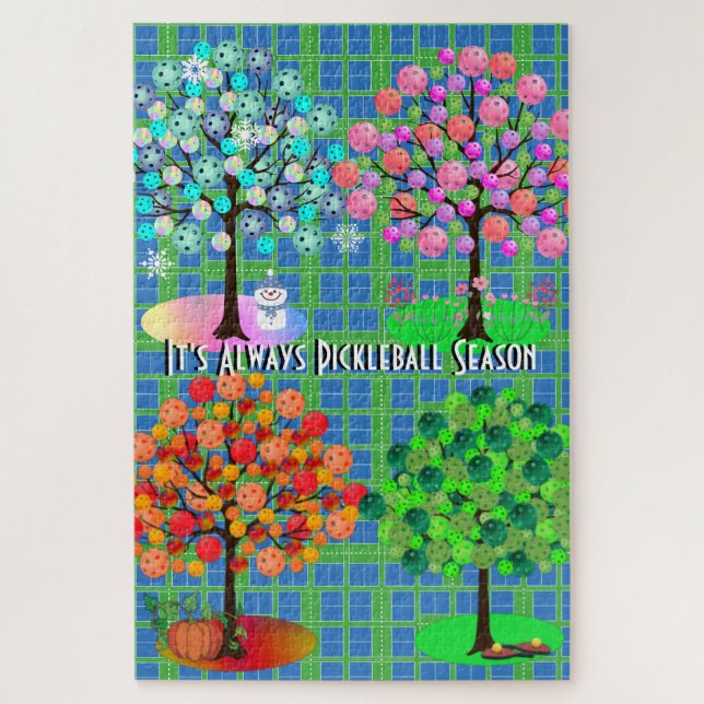 It's Always Pickleball Season - Four Seasons Tree Jigsaw Puzzle (Vertical)
