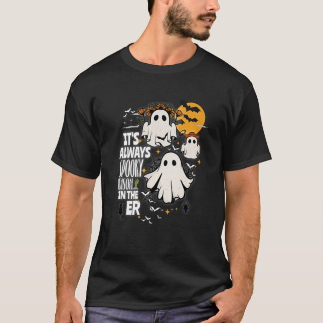 It's Always Spooky Season In The ER Retro Trendy H T-Shirt (Front)